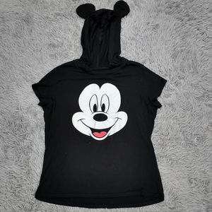 Disney Mickey Mouse Hooded With Ears Short Sleeve TShirt
